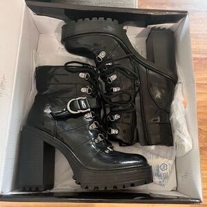 G by Guess Black Lace Up Boots